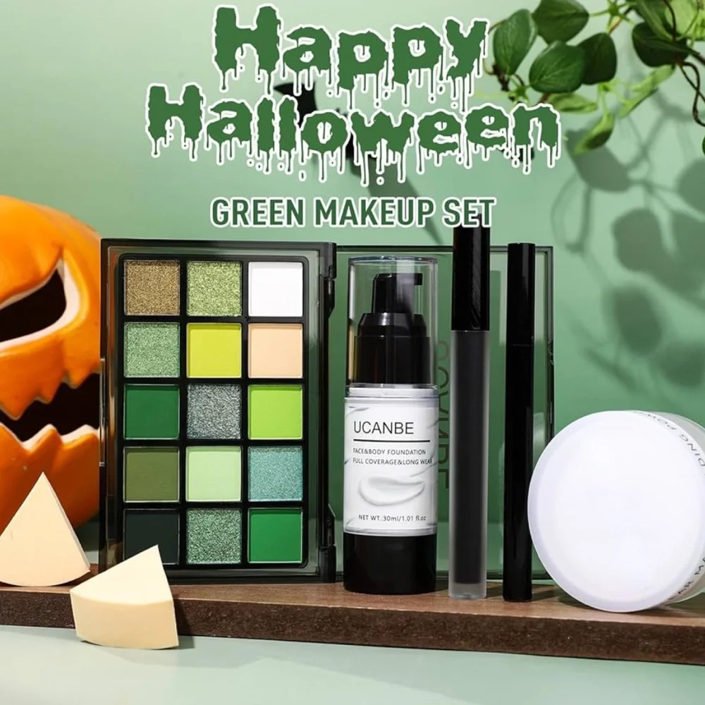 Green Eyeshadow Palette Set For HALLOWEEN OR EVERYDAY LOOKS ! NEW
